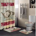 thumbnail image 1 of FMSHPON Thanksgiving 4 Piece Bathroom Set Shower Curtain Bath Rug Contour Mat and Toilet Lid Cover, 1 of 8