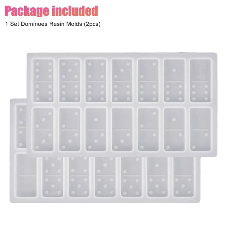 EIMELI Silicone Resin Molds Domino Mold Double 2pcs Sets,Domino