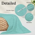 thumbnail image 3 of Turquoise Burlap Texture Small Pillow Covers, Farmhouse Vintage Aqua Soft Breathable Throw Pillow Cases with Invisible Zipper, Decorative Pillowcase Pillows Protectors for Sofa Bed Chair 12"x20", 3 of 9