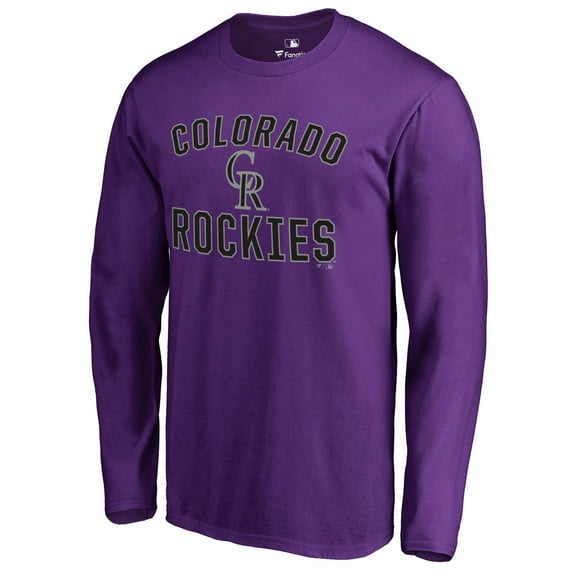 Men's Purple Colorado Rockies Victory Arch Long Sleeve T-Shirt