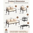 thumbnail image 2 of AECOJOY 7-Seat Aluminum Patio Set with Coffee & Side Table, Outdoor Sofa Set with Deep Cushions, Beige, 2 of 9