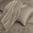 thumbnail image 6 of MooMee Duvet Cover Set King 600-TC 100% Extra Long-Staple Cotton Sateen Silky Smooth Luxury (Tannish Grey), 6 of 6