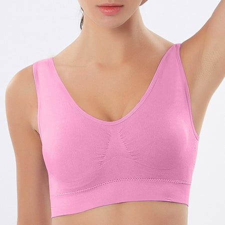 Women's Bra Solid Daily Casual Double Layer Seamless Sports Back Support  Large Bra Women's Bras Push up