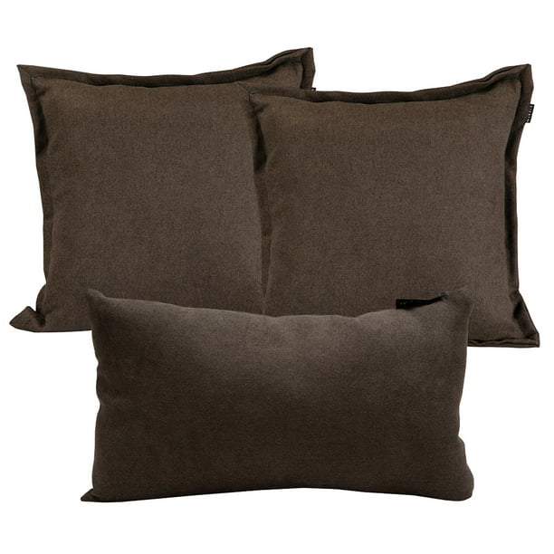 Set de 3 Cojines Decorativos (2 Cuadrados + 1 Rectangular) Bless Chocolate