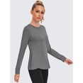 thumbnail image 4 of Weardear Long Sleeve Workout Tops for Women Crewneck Yoga Shirts Lightweight Athletic Gym Running Sport Casual T-Shirt, 4 of 6