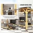 thumbnail image 5 of Outsunny 13' x 6' Wooden Grill Gazebo, Hardtop Outdoor BBQ Gazebo with with Metal Roof, 2 Bar Shelves and 6 Hooks for Patio, Deck, Yard, Natural, 5 of 10