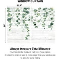 thumbnail image 5 of Green Floral Kitchen Window Curtains 27.5 x 39 Inch Small Short Mini Cafe Rod Pocket Sage White Eucalyptus Botanical Leaf Living Bedroom Room Home Treatment Set of 2 Curtain Panels Drapes Tiers, 5 of 6