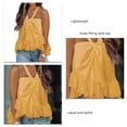 thumbnail image 4 of Camisetas sin mangas para mujer, camisetas sin mangas para mujer, camisetas sin mangas con volantes y cuello halter, camisetas sin mangas para mujer, salida de alta intensidad, 4 of 5
