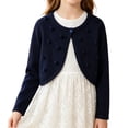 thumbnail image 3 of UACY Girls Long Sleeve Knit Shrug Cardigan, Open Front Bolero Sweater with Button Closure for Toddler and Kids, 3 of 9
