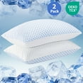 thumbnail image 2 of Famistar Pillows Queen Size Set of 2, Memory Foam Cooling Bed Pillows Hotel Reversible Pillow with Washable Removable Cover for Back, Stomach or Side Sleepers, OEKO-TEX Certified, 20" x 30", 2 of 7