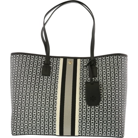 Tory Burch Women's Gemini Link Canvas Tote Shoulder Bag - Black