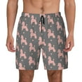 thumbnail image 3 of Uemuo Poodle Dog Pattern Mens Swim Trunks Quick Dry Board Shorts with Mesh Lining, Stretch Beach Shorts Quick Dry No-Chafing Board Shorts-, 3 of 9