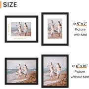 Sindcom 8 x 10 Picture Frame , Black , Gallery Wall Frame , Display Pictures 5x7 with Mat or 8 x 10 Without Mat, Photo Frames