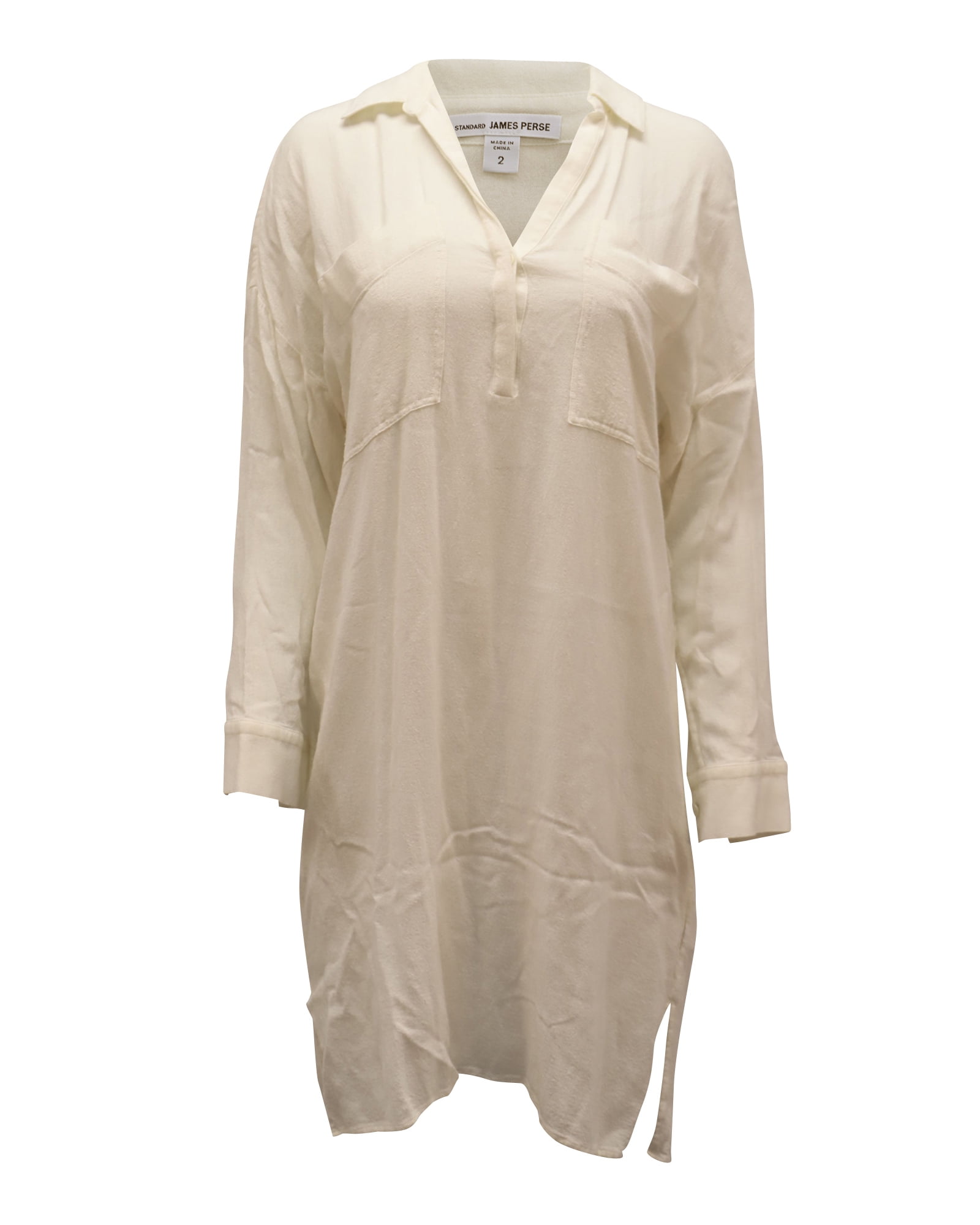 chinese dress ladies Linen Oversized Shirt - White main image 1