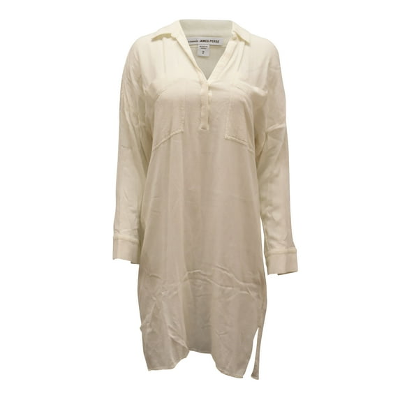 Pre-Owned James Perse Shirt Dress in Ivory Viscose