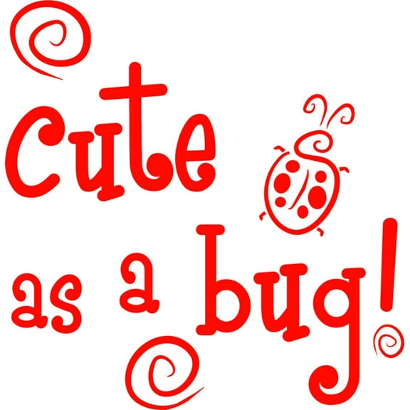 Wall Decal Cute As A Bug Ladybug Animal Girls Love Beautiful Crown Prince Unicorns Royalty Sweet Dreams Decorating Holiday Gift Ideas Sticker - Size: 16 Inches X 16 Inches