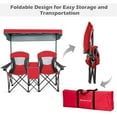 thumbnail image 3 of Pemberly Row Portable Folding Camping Canopy Chairs w/ Cup Holder Red, 3 of 8