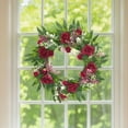 thumbnail image 7 of Kuroiy Spring Front Door Wreath with Roses | Artificial Greenery Winter Decor | 15.74in PVC Floral Wall Hanging | Indoor Outdoor Holiday Home Decoration | 1 Pack, 7 of 7