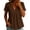 Brown——Back to Shool Outfits for Women, variant on Womens Babydoll Tops Short Sleeve V Neck Cotton Linen Tunics Casual Rolled Up Flowy Blouses Pink L