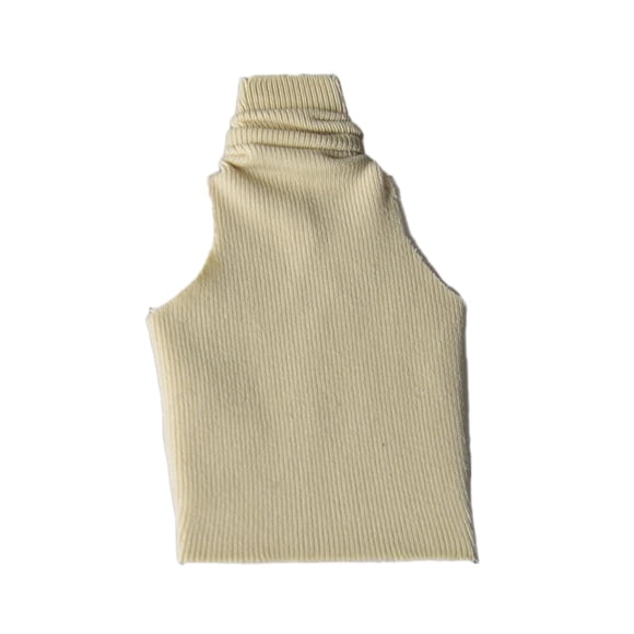 Fiocias Miniature Figure Tank Top 1/12 Scale Action Figure Clothes Vest Tank Top Turtleneck Sleeveless Soft Cloth Suitable for Female 6 inch Dolls Action Figure Outfits Toy Model Play Scene Khaki