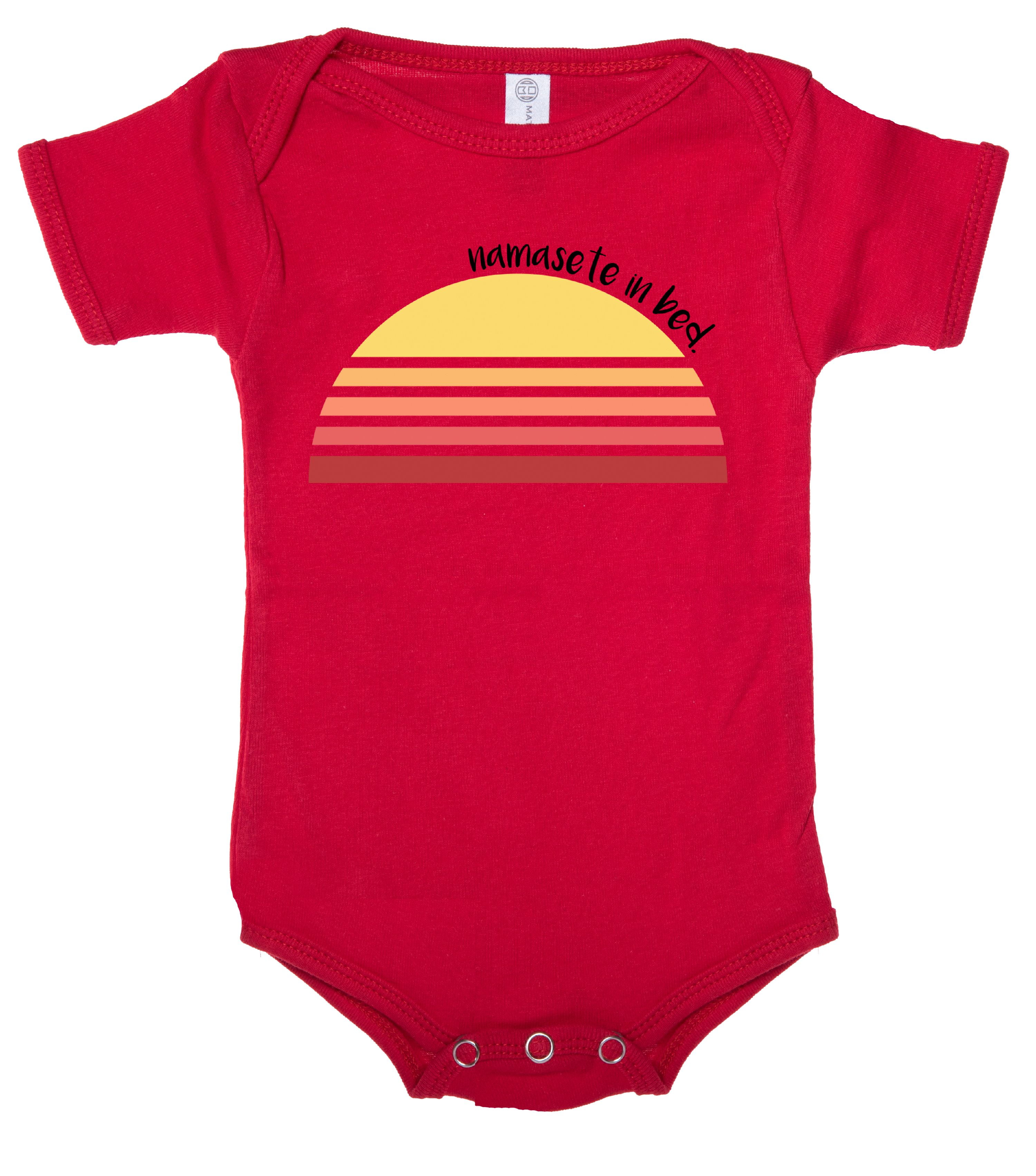 red baby bodysuit