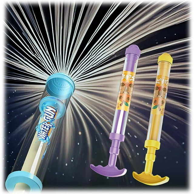 Fireworks Water Gun Squirter Firework - Fireworks Style Water Spray Props Suitable, High-Pressure Telescopic Sprinkler, Pool Beach Party Game Kit for Adults, Bathing, Pool (2,Yellow+Purple)