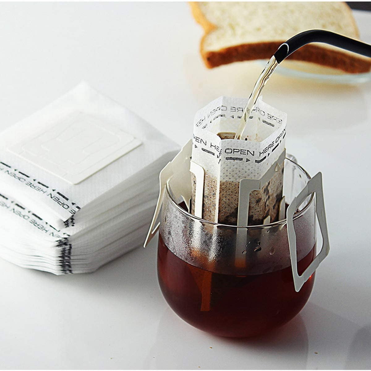 Filtri Caffè Monouso Con Orecchie - 100 Pezzi Per Caffè Drip Portatile - Foto 4