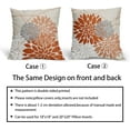 thumbnail image 6 of Orange Pillow Covers 18x18 Inch Dahlia Flower Fall Pillow Case Farmhouse Decor for Home Bedroom Rustic Modern Floral Cushion Cover, Set of 2, 6 of 8
