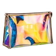 thumbnail image 1 of Bolsa de maquillaje holográfica para damas y damas de honor, bolsa de maquillaje portátil impermeable y bolsa transparente de artículos de tocador, 1 of 6