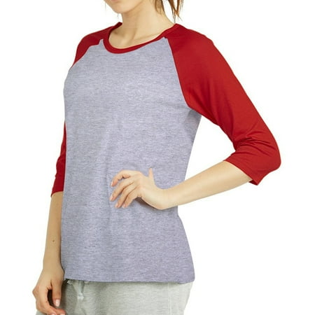 Sofra/Cottonbell Women Jersey Raglan 3/4 Sleeve Baseball Tee Shirts Top price history on PriceWatchPro