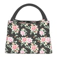 thumbnail image 2 of Vsdgher Rose Flowers Print Insulated Reusable Bags with Sturdy Zipper and Handles, Foldable Totes for Hot or Cold Food Bring or Delivery, 2 of 8