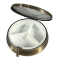thumbnail image 2 of acdanc Classic Brass Daily Pocket Travel Sized Pill Box Case with Divider (Round 3-Section), 2 of 3