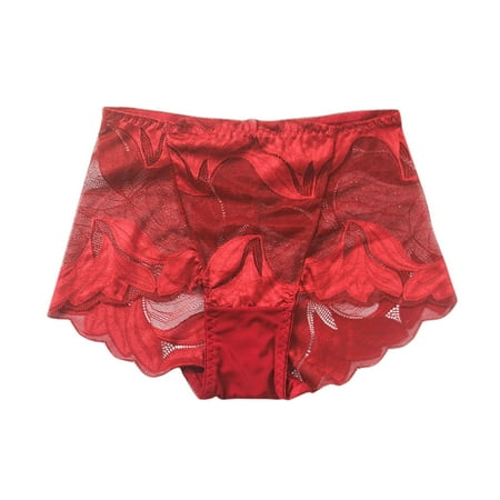 

Randolph Cotton Panties For Women Middle Waist Underwear Lace Ventilaty Briefs