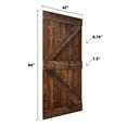thumbnail image 2 of Coast Sequoia 42 in x 84 in K Style Finished DIY Knotty Wood Sliding Barn Door With Hardware Kit (Dark Walnut), 2 of 8