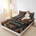 thumbnail image 4 of Manfei Western Books Teens Full Size Sheets, Farmhouse Groovy Daisy Bed Sheets, Oil Printing Artwork Sheet Sets, Luxury Bedroom Decor, 4 Pieces, 4 of 7