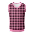 thumbnail image 5 of XIAOCHA Men's Knit Vest V Neck Plaid Print Sweater Warm Casual Office Top, 5 of 6