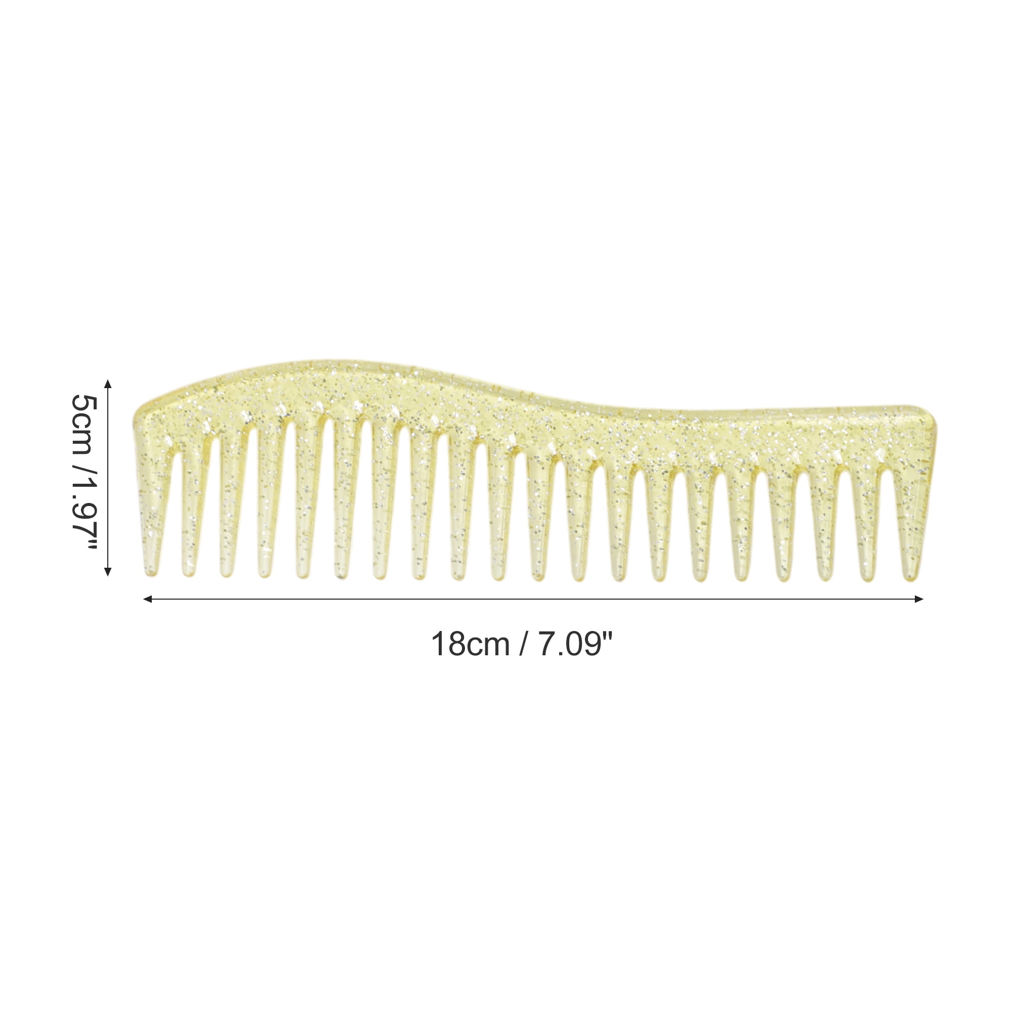 Unique Bargains 1 Pc Women Durable S Shaped Wide Tooth Straightening Comb Yellow