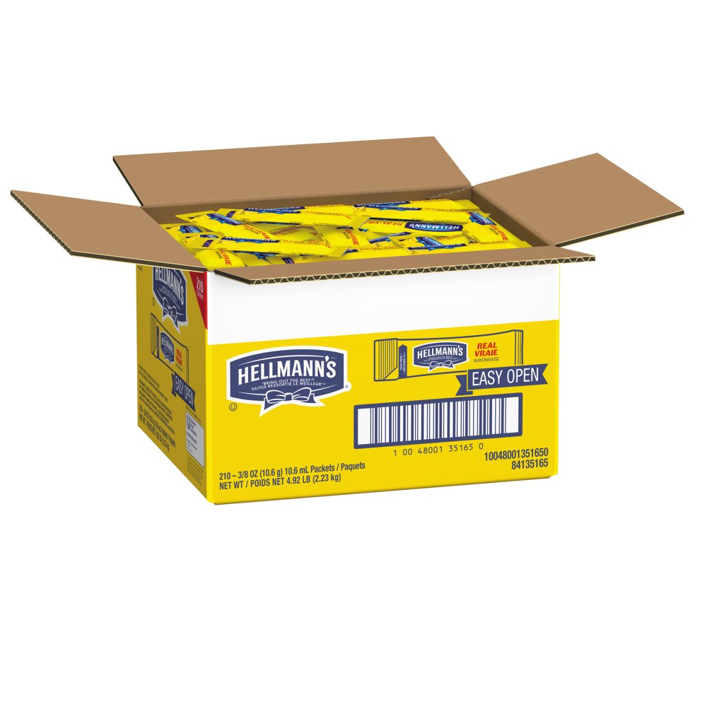 210 PACKS Hellmann's Mayonnaise Packets 3/8 oz.