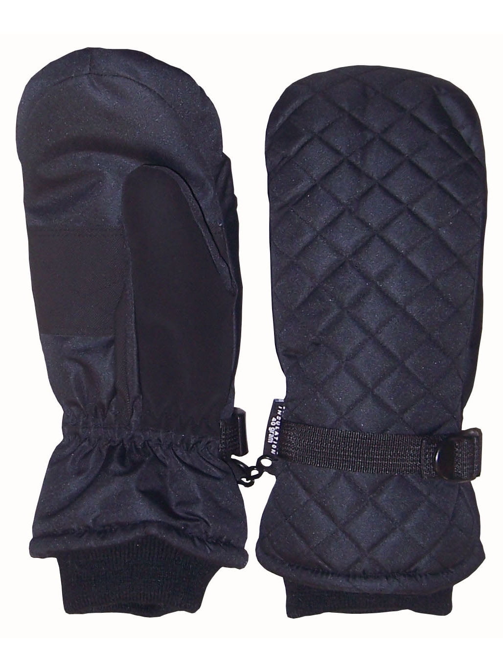 NIce Caps Kids Thinsulate Waterproof Easy On Zip-Up Reflector Winter Mittens