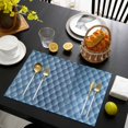 thumbnail image 4 of Blue Ombre Placemats Set of 6, Modern Geometric Abstract Art Washable Wipeable Table Mats for Dining Tables, Indoor Outdoor Kitchen Place Mats for Holiday Party Table Decor, 4 of 9