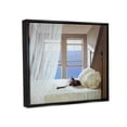 thumbnail image 3 of Stupell Industries Cat Resting on White Oceanside Bed Nautical Painting Jet Black Framed Floating Canvas Wall Art, 16x20, by Zhen-Huan Lu, 3 of 5
