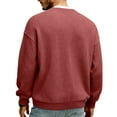 thumbnail image 5 of Havenx Waffle Knitted Sweatshirt for Men V Neck Long Sleeve Shirt Waffle Knitted Textured Pullovers Solid Color Fashion Lightweight Thermal Casual Pullover Sweaters,Wine M, 5 of 5