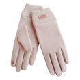 thumbnail image 2 of Guantes de invierno para pantallas táctiles para mujer, forrados, gruesos, antideslizantes, para dedos completos, clima frío, adultos, mujeres, campin Beige Baoblaze Guantes de invierno para mujer, 2 of 8