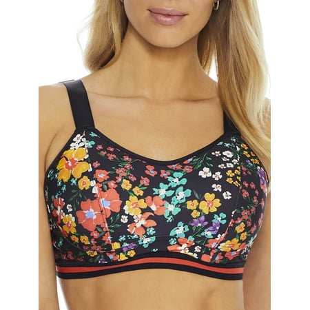 Women s Pour Moi 97003 Energy Empower Convertible Underwire Sports Bra (Black Ditsy 38F)