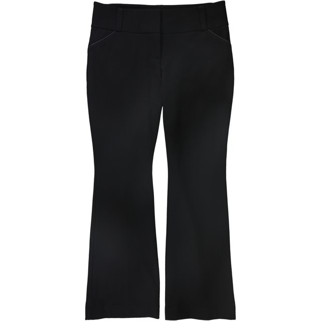Pantalones Casual Alfani de Pierna Ancha para Mujer Negro 12 Cortos