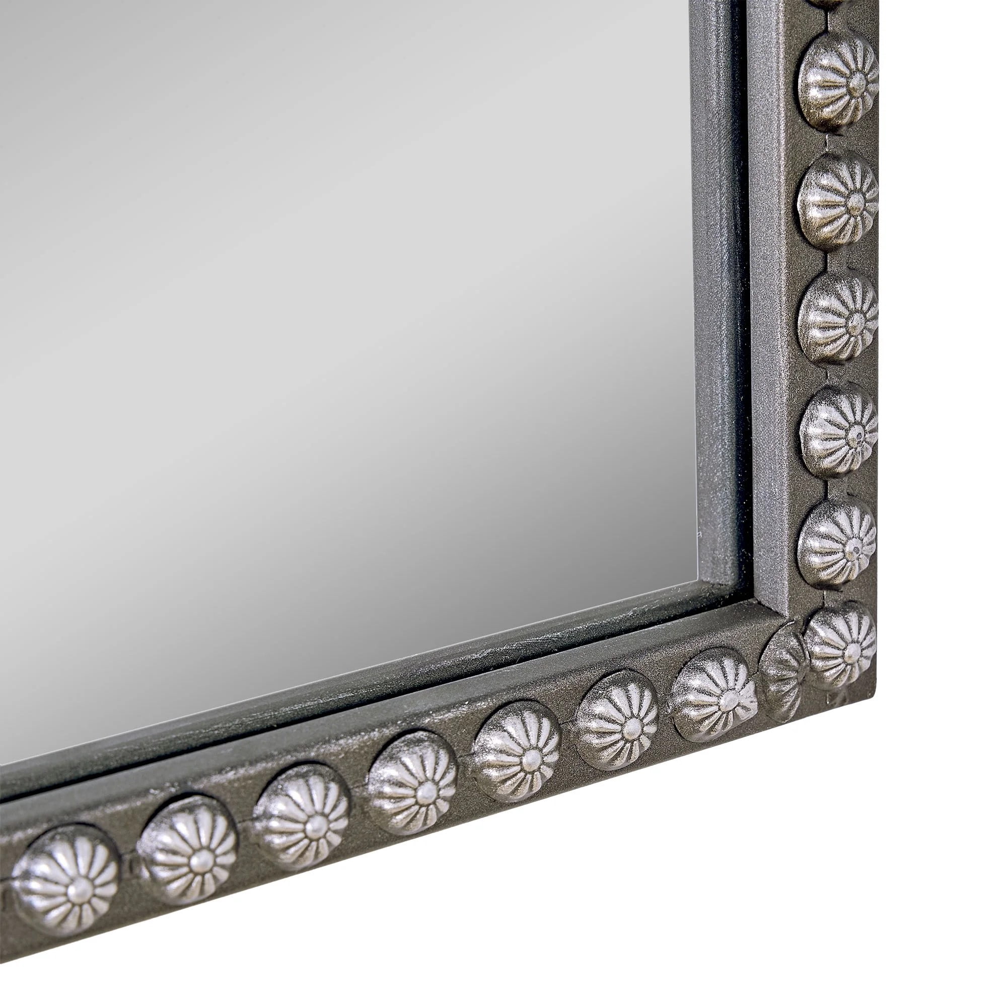 Crystal Art Gallery 24" x 34" Black Filigree Arch Mantel Decor Mirror