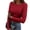 Red, variant on Spring and Autumn Basic, Women'sSolid Color Long Sleeve Top, CrewNeck Slim and Styiish Ribbed Designand Elastic Breathable Ribbed Fabric,Both Comfortable and Sexy