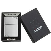 Zippo Vintage High Polish Chrome with Slashes Pocket Lighter
