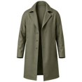 thumbnail image 5 of NOLVAREN Men's Long Trench Coat, Water-Repellent Button Front Jacket with Peak Lapel, Lining and Exterior Pockets for Casual and Work Wear S - 3XL, 5 of 8
