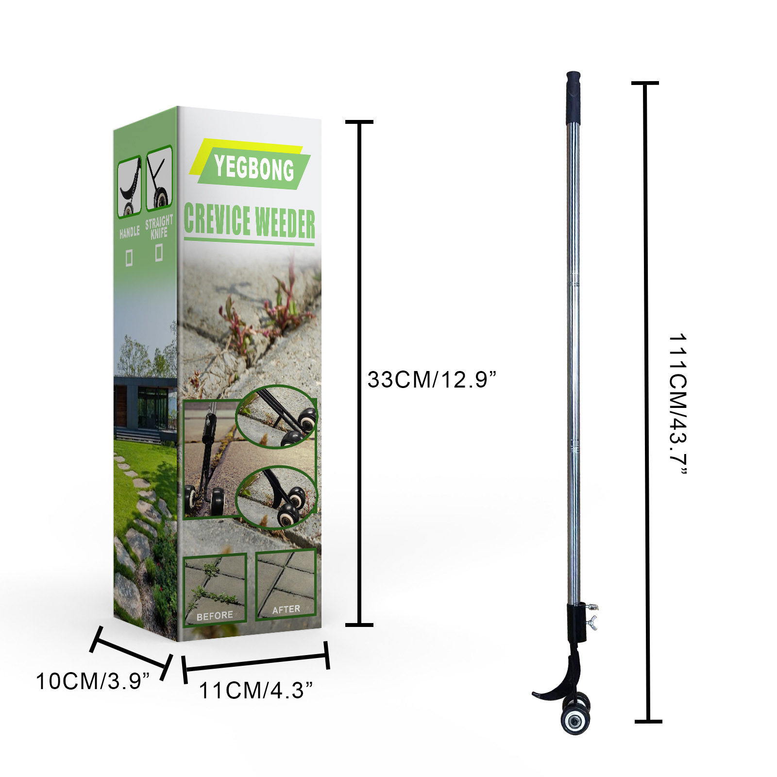 Weeding Device Garden Weeding Hook Tool Straight Hook Type Retractable